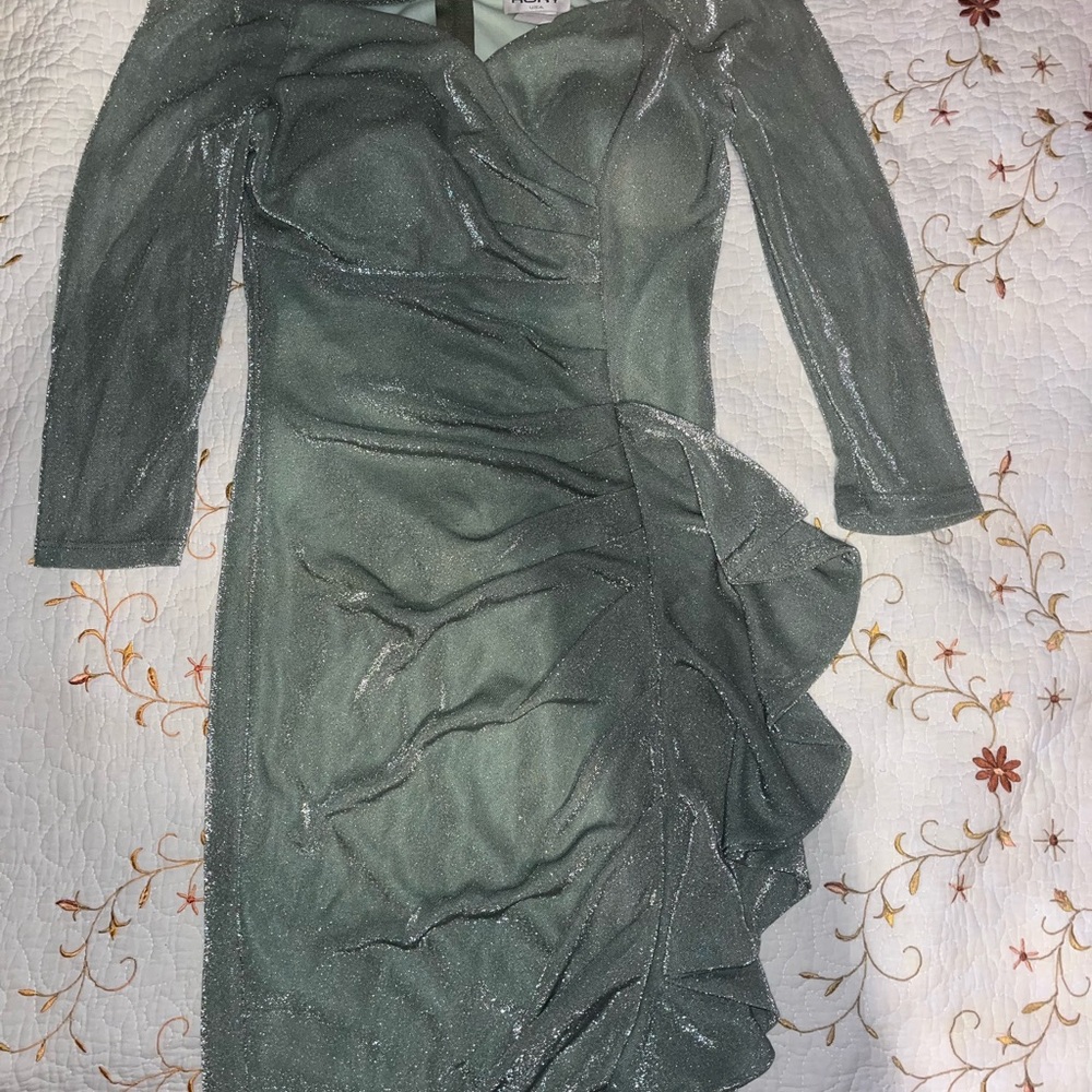 Shimmering Long Sleeve Evening Dress